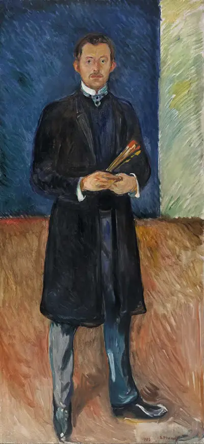 Self Portrait with Brushes Edvard Munch